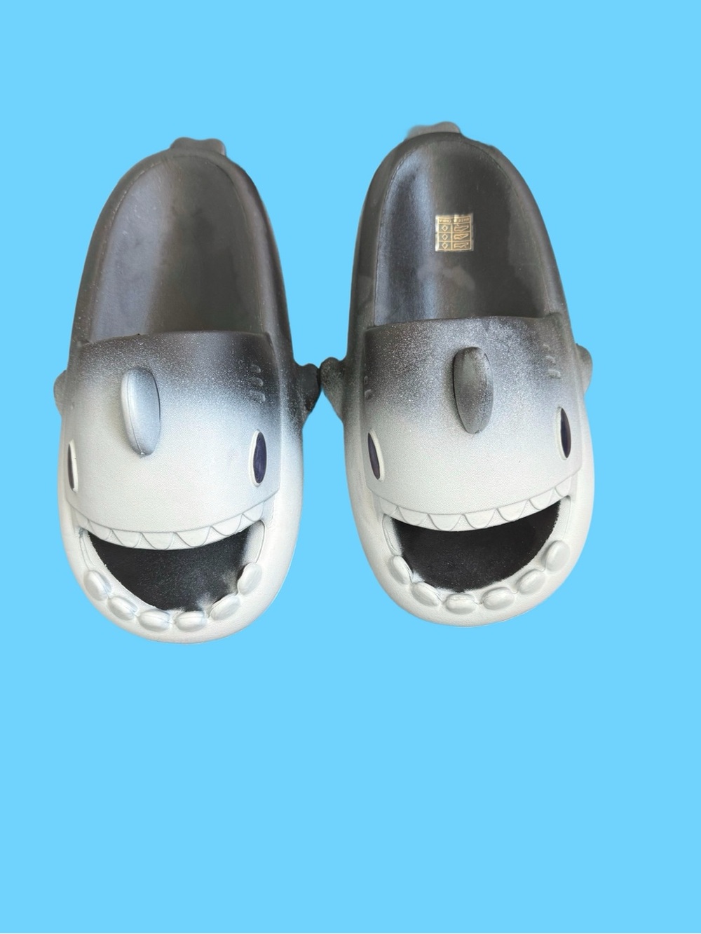 Shark Slip-On Clogs - Gray and White